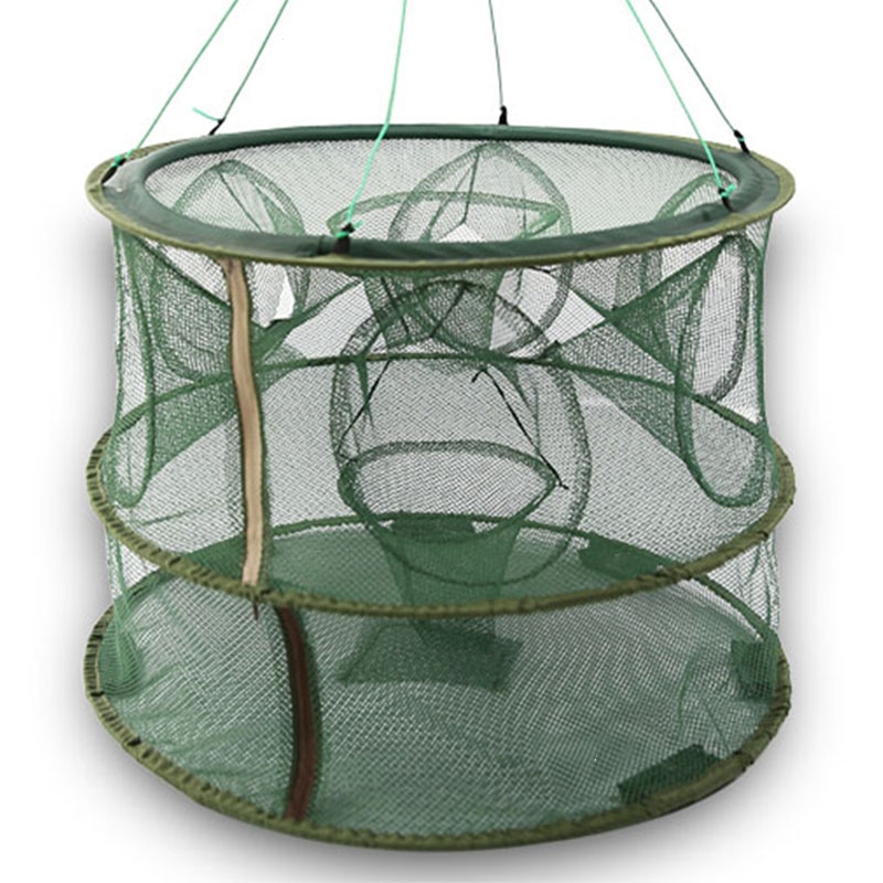 虾笼渔网鱼网捕鱼笼鱼网捉鱼捕虾自动折叠螃蟹泥鳅黄鳝笼网工具