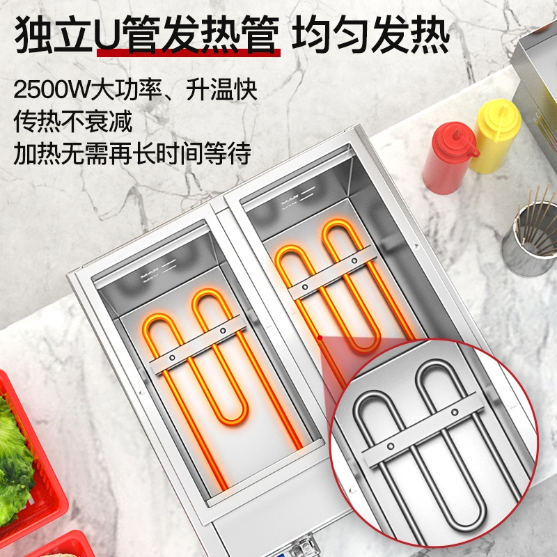 机立式组合炉煮面桶烫汤面炉冒菜炉_立式六头煮面炉7500w-空开款380v