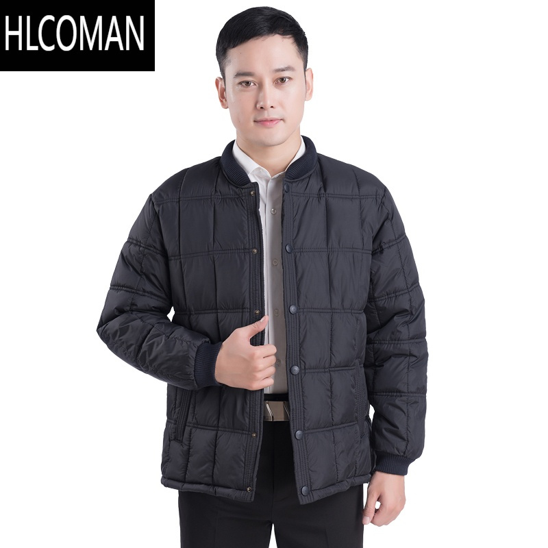 hlcoman爸爸冬装外套加厚羽绒棉男士冬季内胆立领棉衣中老年人p暖棉袄