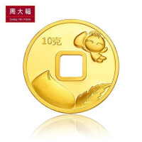周大福福星宝宝足金投资黄金饰品金章金币(约10g计价)IF多款IF467