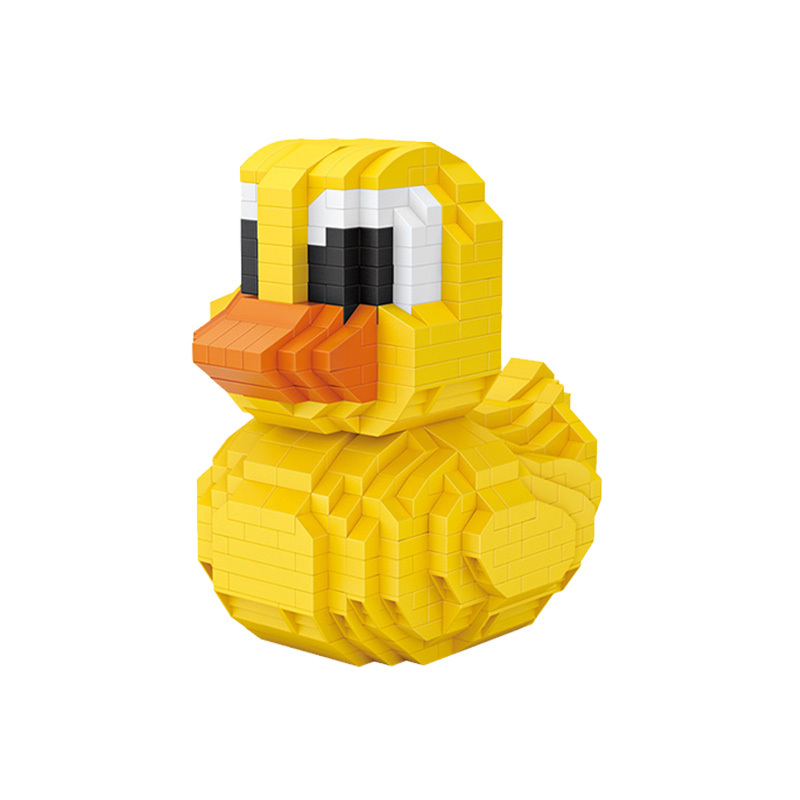 loz俐智积木ins网红大嘴猴抖音小黄鸭益智早教不兼容乐高积木拼插积木