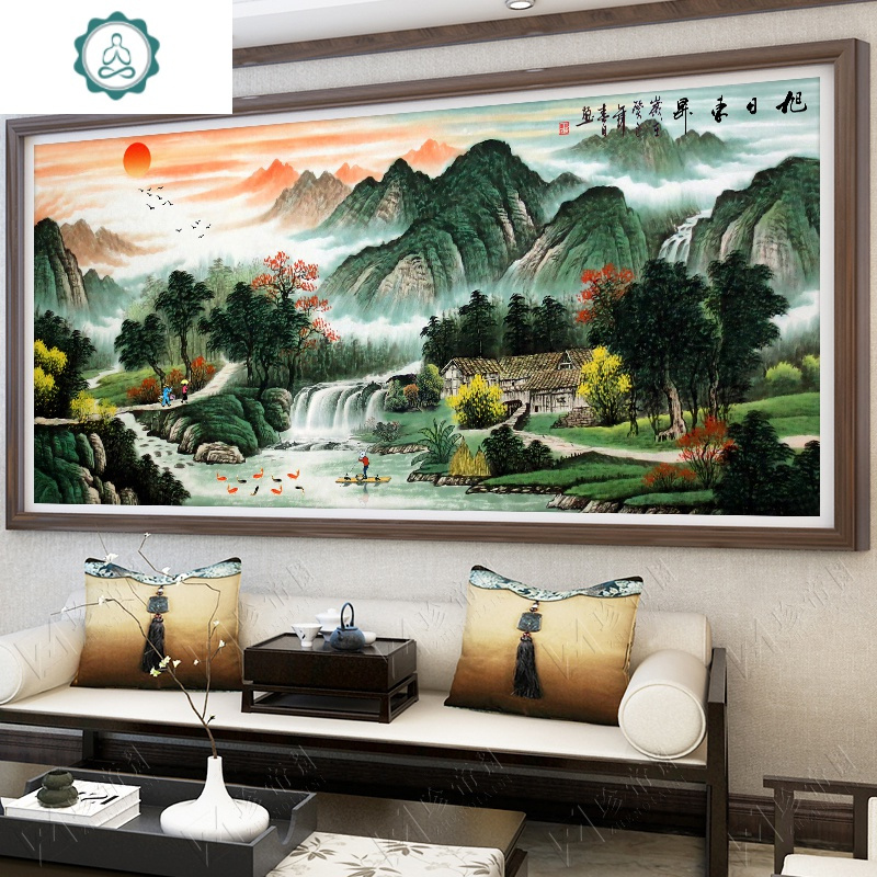 封后fenghou十字绣2020新款大幅客厅大气线绣满2019山水画旭日东升中