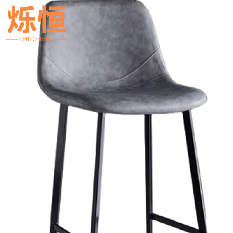 烁恒 高脚椅灰色75cm 把高清大图