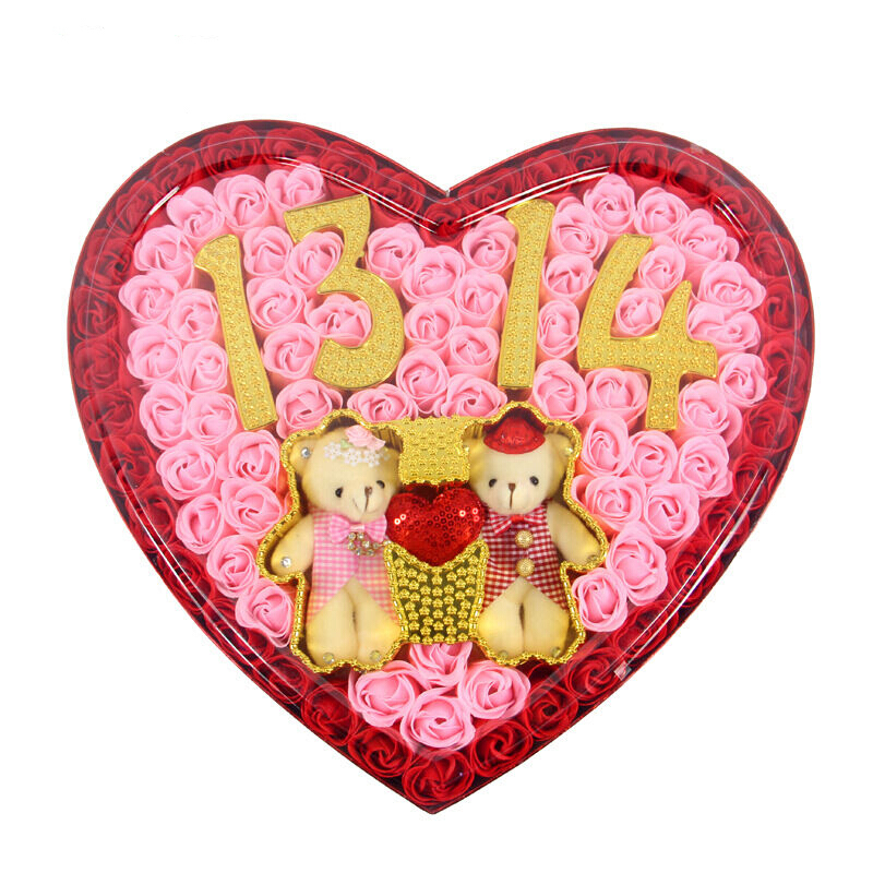 礼品创意1314香皂花92朵玫瑰肥皂花浪漫工艺品花瓣皂艺