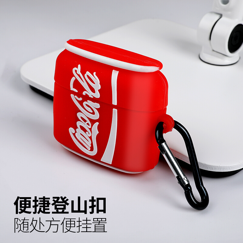 ESCASE AirPods Pro保护套苹果3代蓝牙无线耳机硅胶套防丢苹果蓝牙无线耳机收纳盒送登山扣 红色瓶装