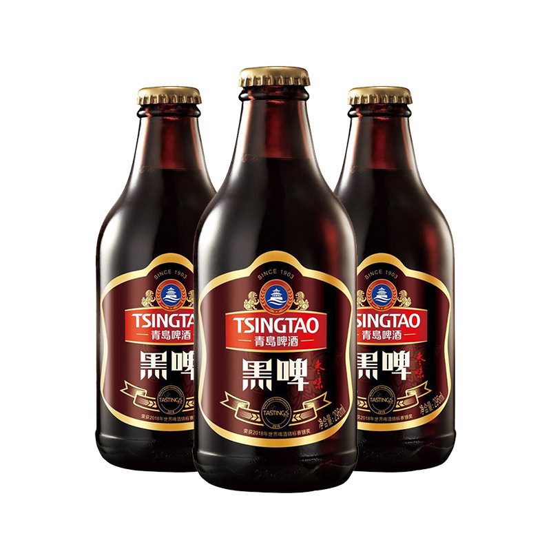 青岛啤酒TSINGTAO)黑啤枣味12度296ml*8瓶