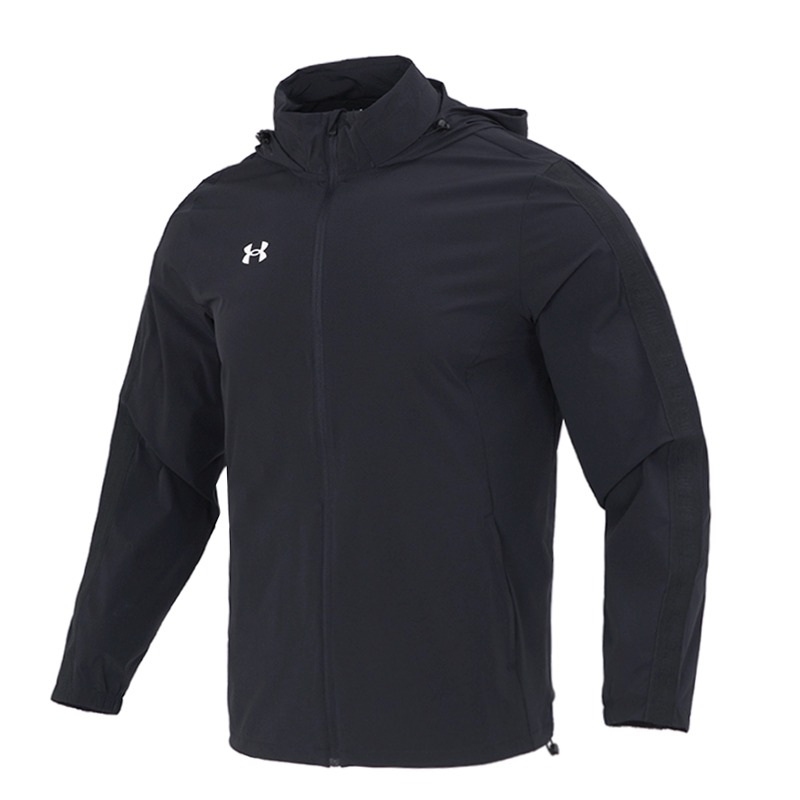 安德玛(Under Armour)外套男装新款防风连帽健身训练跑步运动透气宽松夹克22500408-001 ZP高清大图