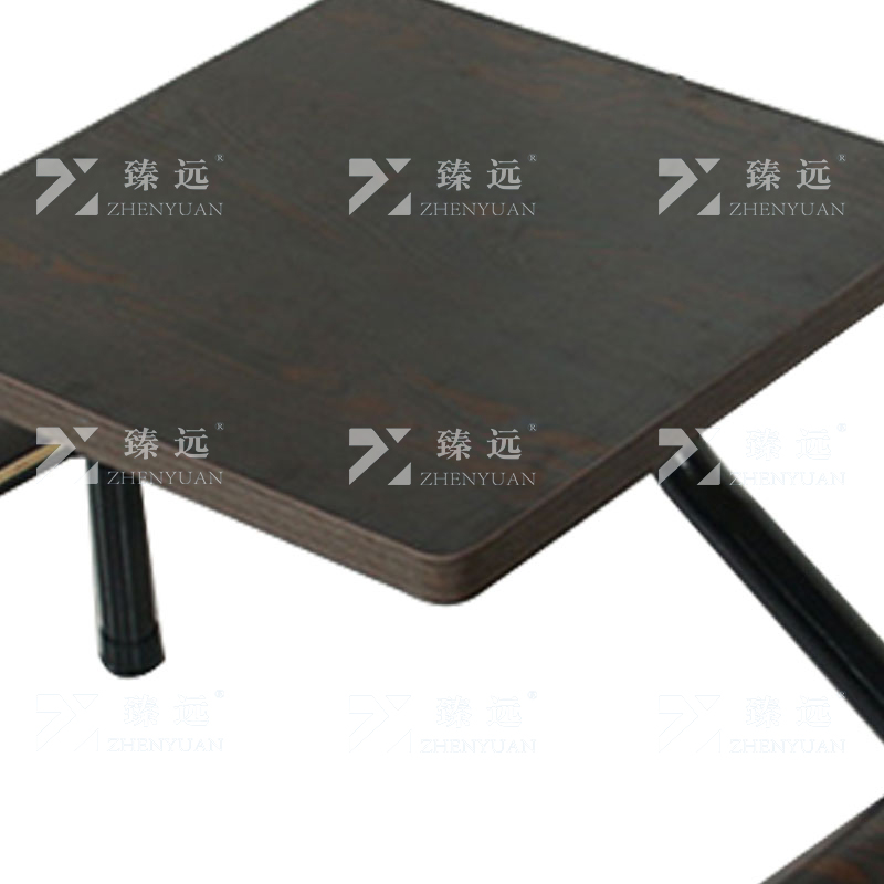 臻远 ZY4040827 连体餐桌椅组合食堂员工餐厅二人位连体餐桌高清大图