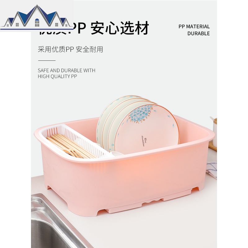 装碗筷收纳盒放碗沥水架厨房收纳箱碗碟架带盖家用置物架塑料碗柜 三维工匠高清大图