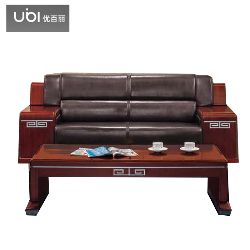 优百丽 F-6821 办公室沙发 办公家具 会客接待 现代简约家具 颜色尺寸可定制 三人位（牛皮）