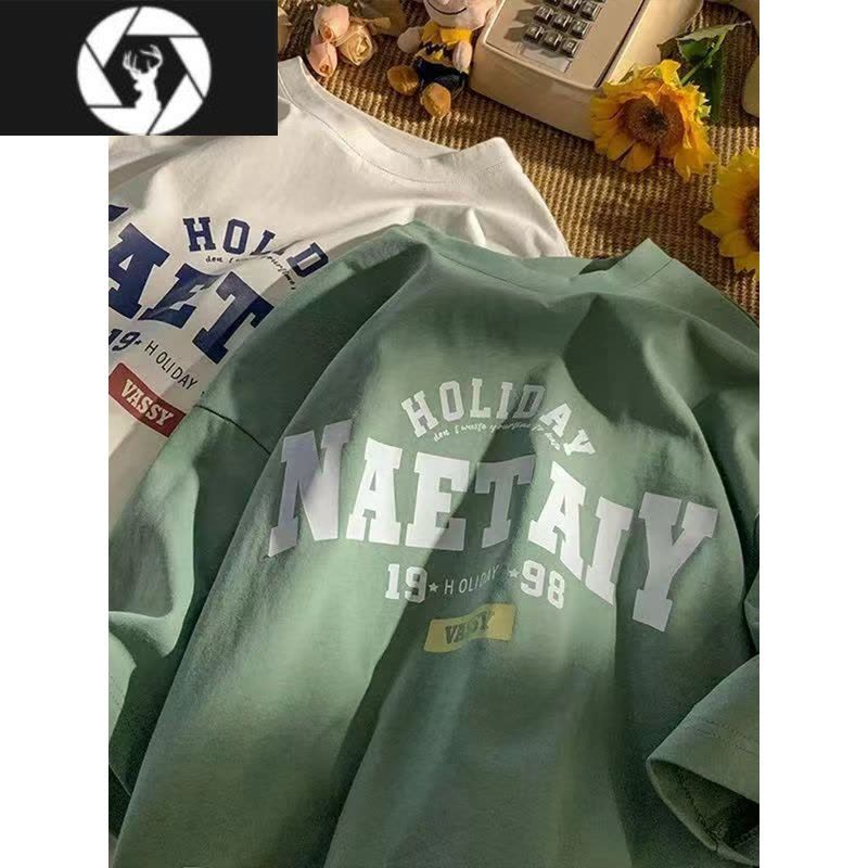 HongZun特大码300斤美式复古短袖T恤男女夏季情侣装上衣宽松正肩体恤图片