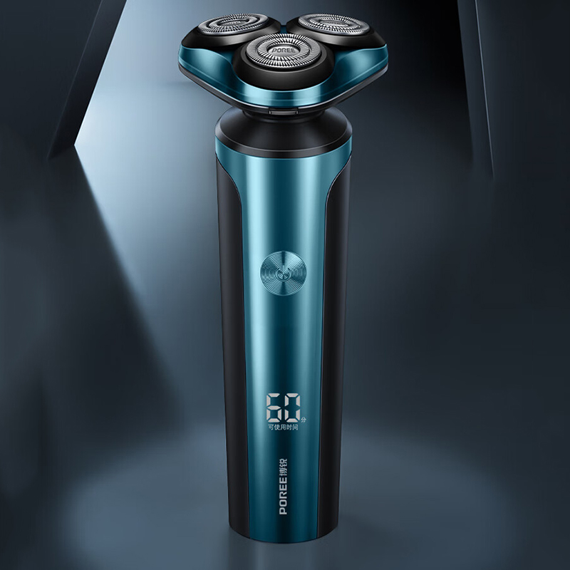 博锐(POREE) 剃须刀电动男士刮胡刀充电式 LED数显墨青蓝 PS178 / 台
