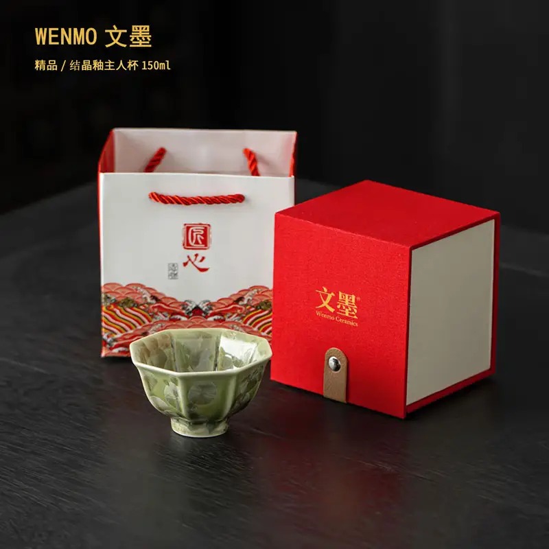 文墨结晶釉八方来财主人杯150ml礼盒装WMKMH10高清大图