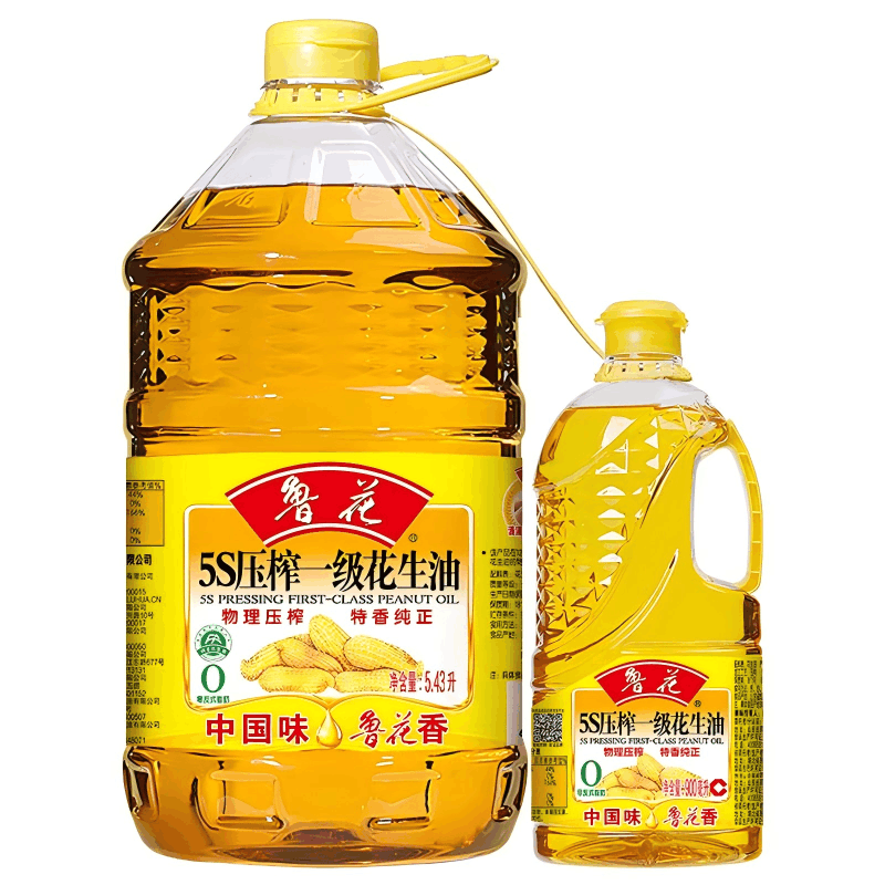 鲁花5S压榨一级花生油5.43L+900ML组合 家庭装食用油 健康好油 粮油图片