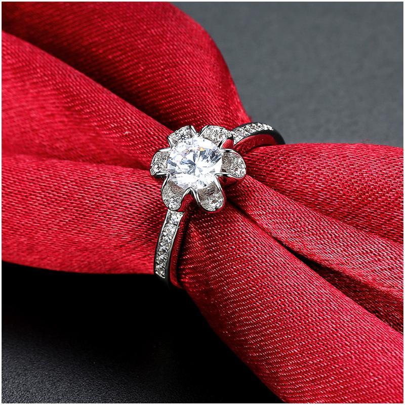 R840-CCouple Love Gold Rings铂金订婚戒指男女钻石情侣简约日韩送女朋友七夕情人节礼物