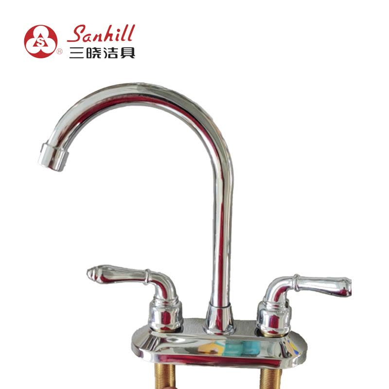 三晓全铜主体双把冷热菜盆龙头SX-17097 个图片