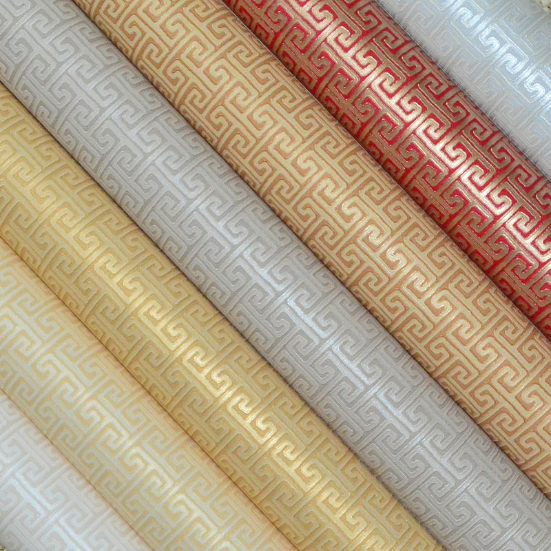 中式简约回形纹格子墙纸书房茶楼棋牌室家具展示客厅餐厅背景壹德壹