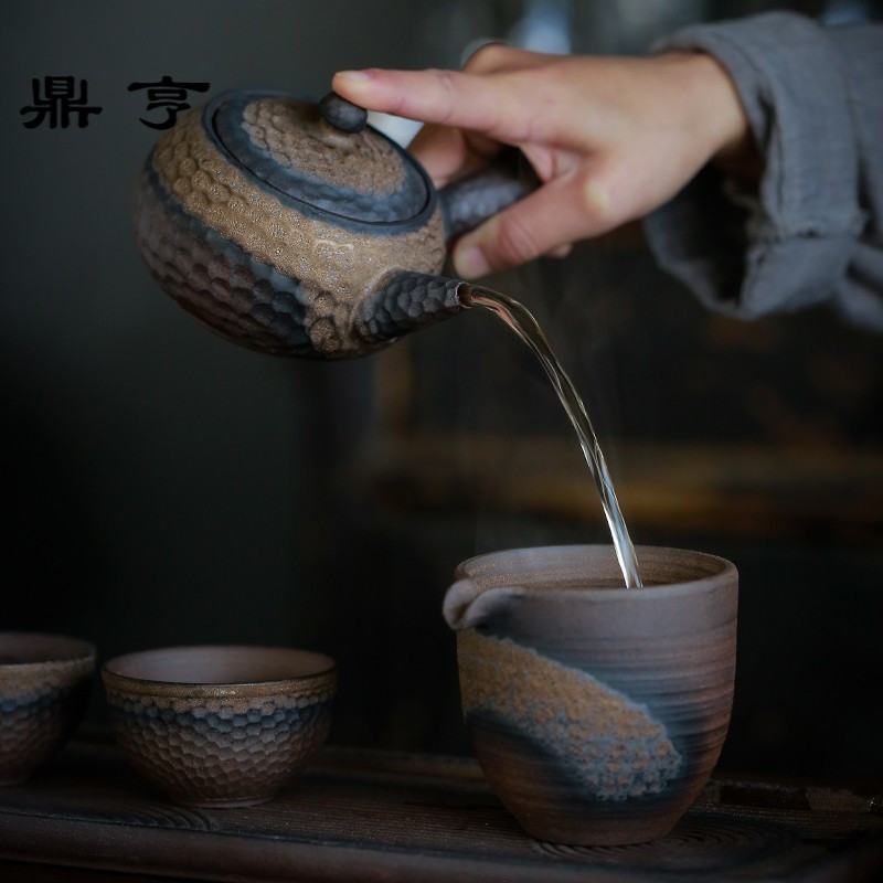 鼎亨日式简约功夫茶具陶瓷干泡小茶盘阳台禅意茶道煮茶壶茶杯套装