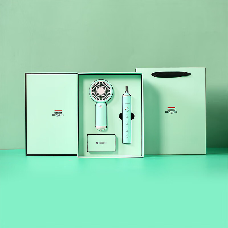 豹牌 BP-T51风行套装 绿色 手持小风扇 电动牙刷组合高清大图