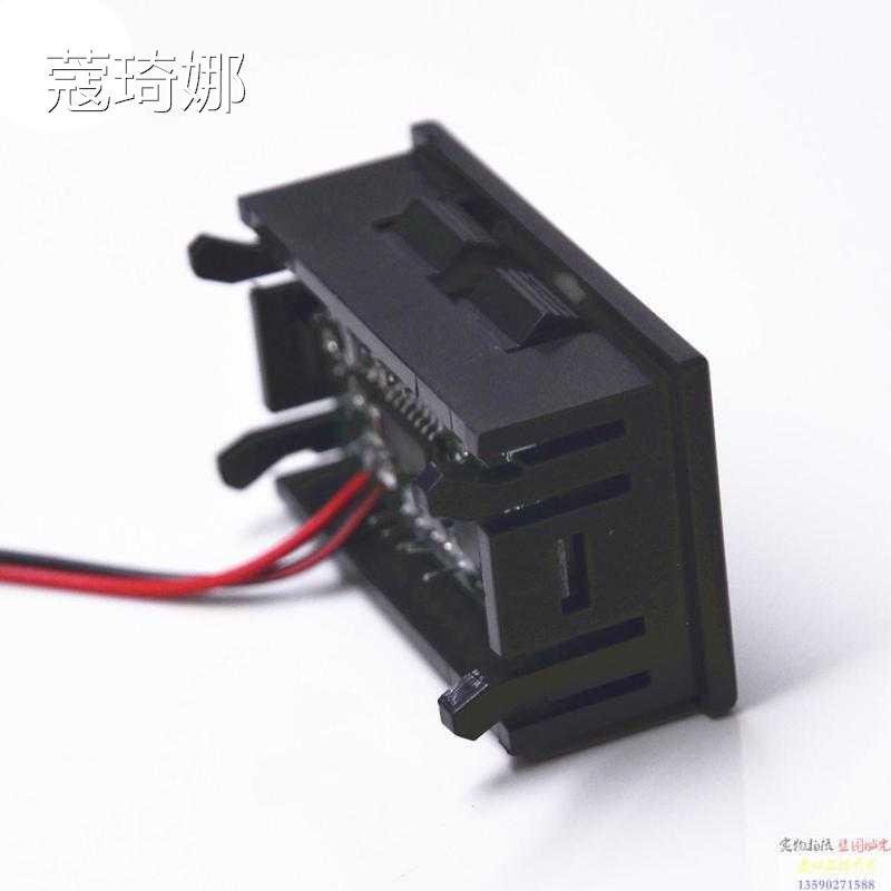 红色DC5-120.0V 12伏电压表电动车电瓶蓄电池电量表显示器直流数显锂电池汽车车载