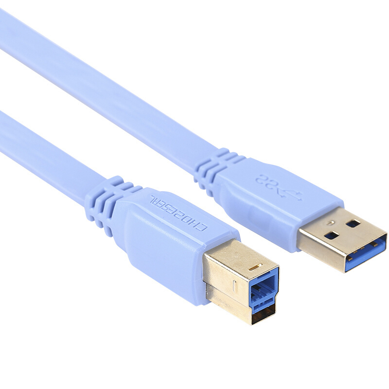 秋叶原蓝色15musb扁平线usb30打印机数据线qc53071根