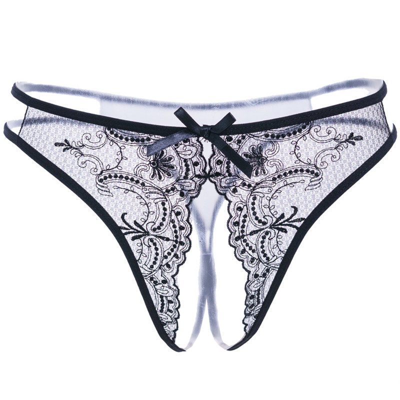 内裤蕾丝低腰辣丁丁字裤露骚全透明开档免脱t松紧款8013斤2尺4腰围内