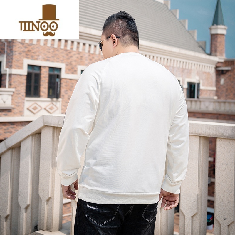 YANXU胖子男装大码卫衣男加肥加大宽松肥佬休闲圆领套头上衣冬季打底衫高清大图