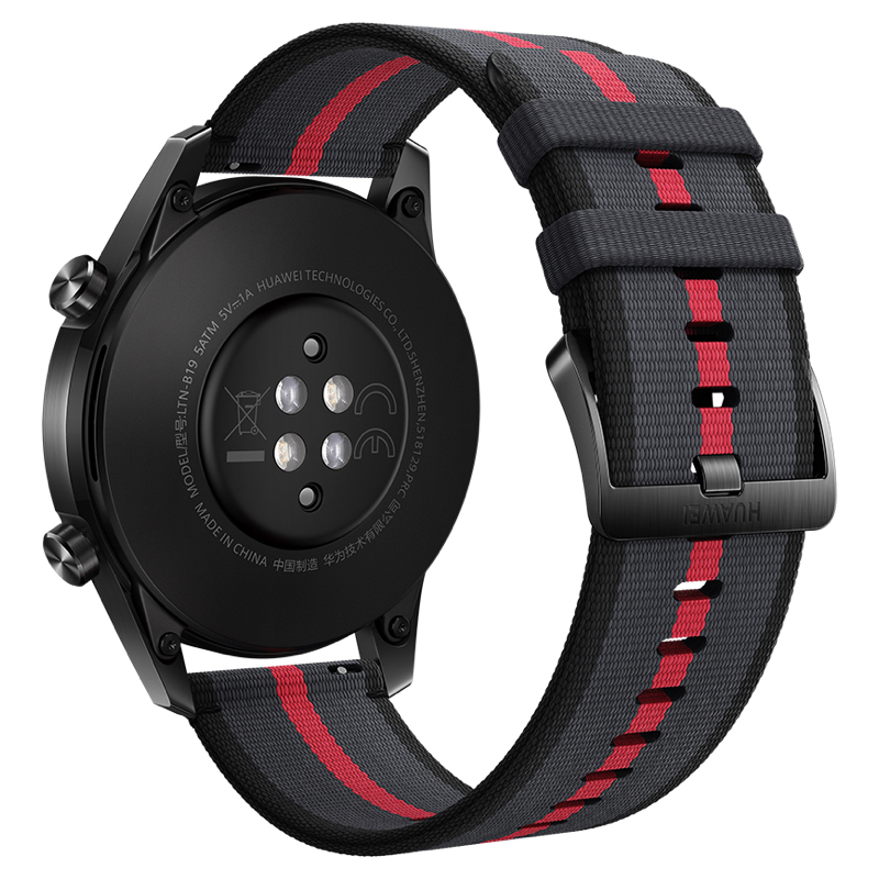 HUAWEI/华为 WATCH GT2(46mm) 新年款 32MB+4GB 新年红 黑红色尼龙表带 新年限定适用Mate 30强劲续航专业智能手表运动防水通话音乐麒麟芯片