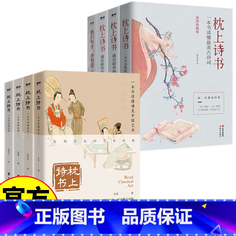枕上诗书 国学系列(全四册) 【正版】枕上诗书 中国古典国学艺术 经典文学书籍 艺术国学情笺古文唐诗宋词古诗词经文 用美