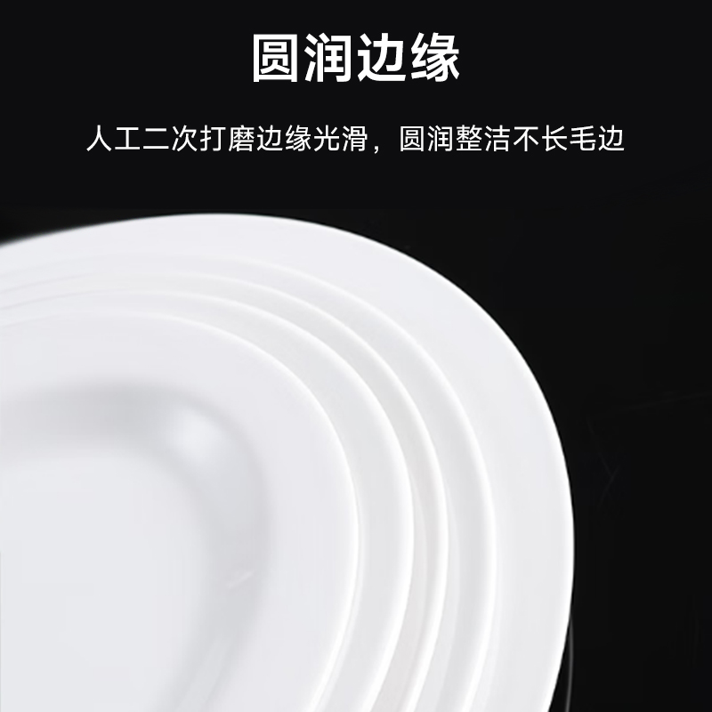 心一厨密胺盘子 圆盘骨碟菜盘饭盘学校餐厅自助餐盘塑料碟子商用餐具 X2079[14英寸圆盘 1个装]高清大图