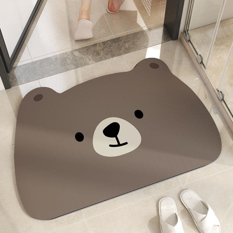 卫生间吸水地垫硅藻泥垫子浴室速干门垫厕所门口脚垫卡通防滑地毯图片