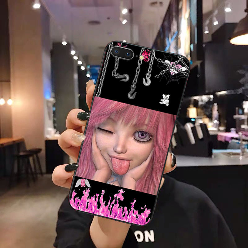 oppoa5原宿土酷a11x/a72/a92s吐舌头女孩r11/a8/a9/a91手机壳reno 1