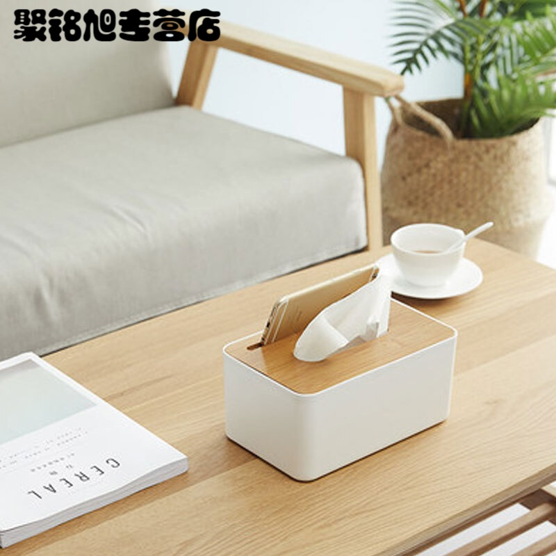 日式竹木纸巾盒创意简约客厅家用抽纸盒餐巾盒遥控器收纳盒卷纸盒简约