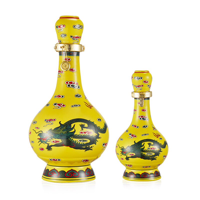 牛栏山52度经典二锅头黄龙礼盒500ml2瓶125ml2瓶礼盒装3盒清香型白酒