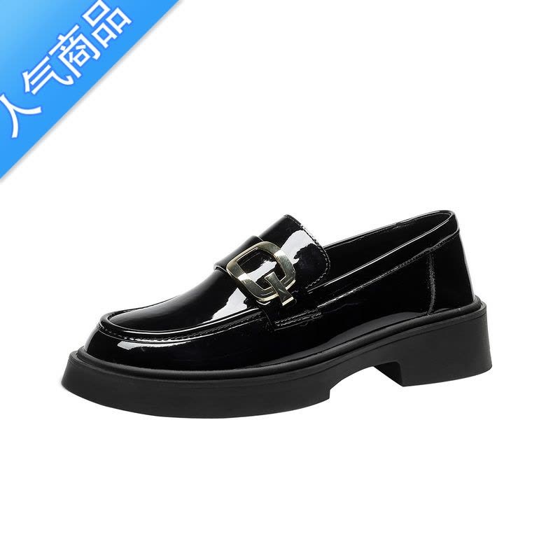 SUNTEK乐福鞋女2023秋季新款英伦风小皮鞋学院一脚蹬单鞋日系jk鞋子图片