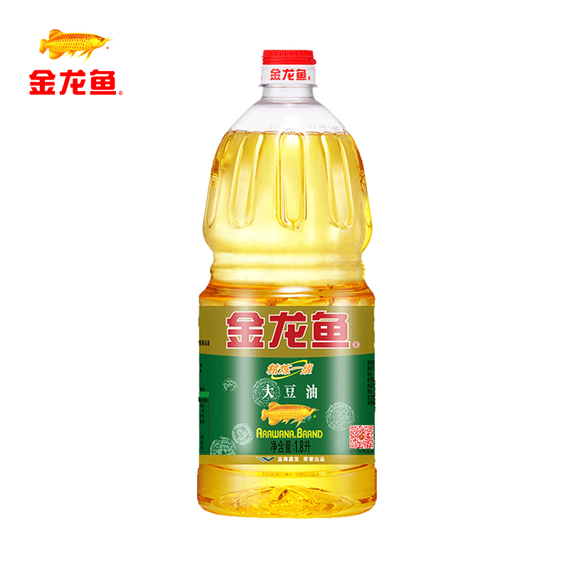 金龙鱼精炼一级大豆油1.8L升/瓶 家用炒菜食用 色拉油