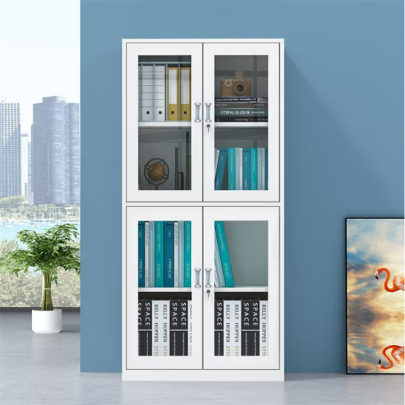 沃盛 办公文件柜 铁皮柜资料柜储物柜上下玻璃器械柜加厚款1800*850*390