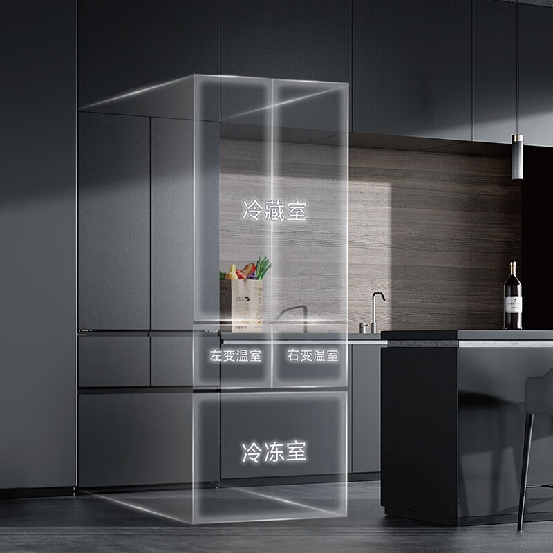 松下 NR-ZE431AX-K多门453升多门嵌入式嵌入式 变频宽幅变温纳诺怡X 磨砂黑色展示柜高清大图