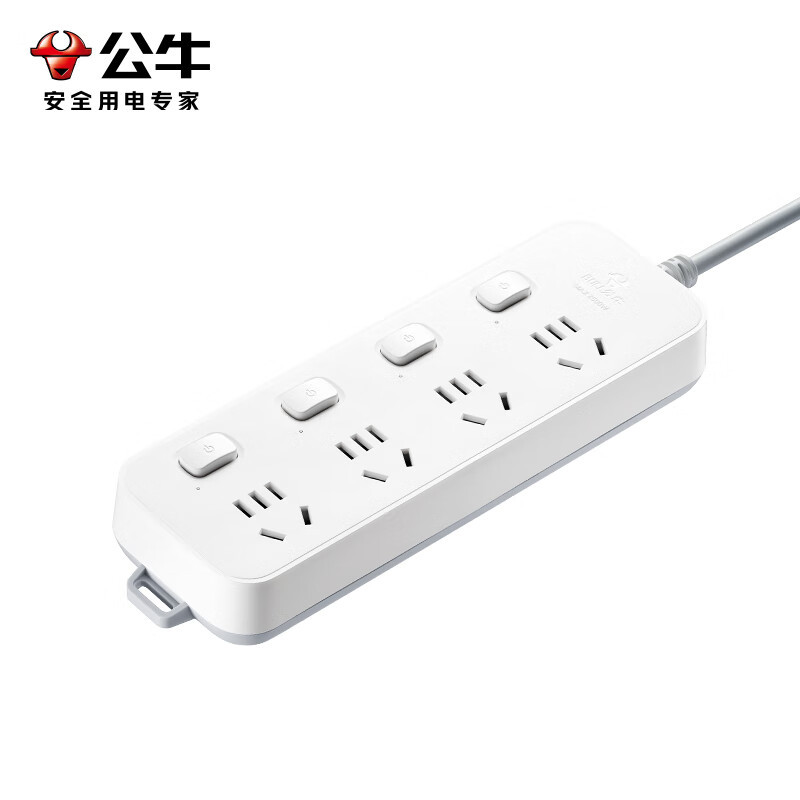 公牛bull分控插座插线板插排排插接线板拖线板gnb30434位分控全长3米