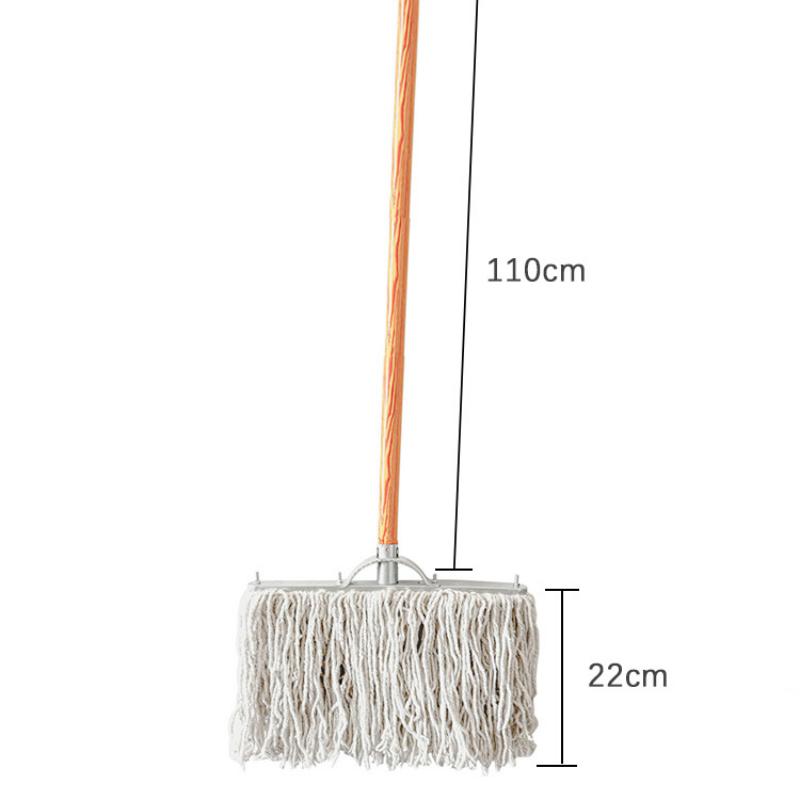 翰骊陆通 可拆卸镀锌铁件老式棉线拖把拖布 木杆27cm 把高清大图