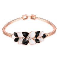 Z081 Bracelet日韩流行饰品女手镯花朵水晶滴油镀玫瑰金配饰约会送女朋友七夕情人节礼物