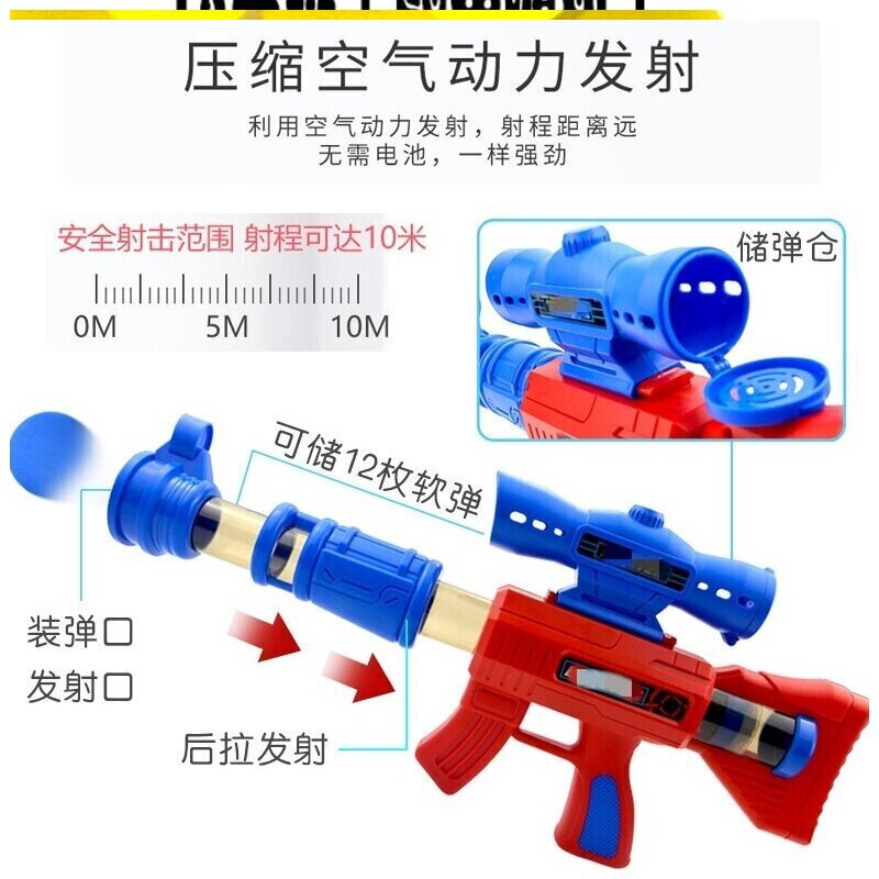 网红打嘴鸭球双男孩射击打鸭嘴玩具饥饿的鸭子喂食游戏泡沫软弹 打我猴子+单枪+36发软子弹+3节5 标准配置高清大图