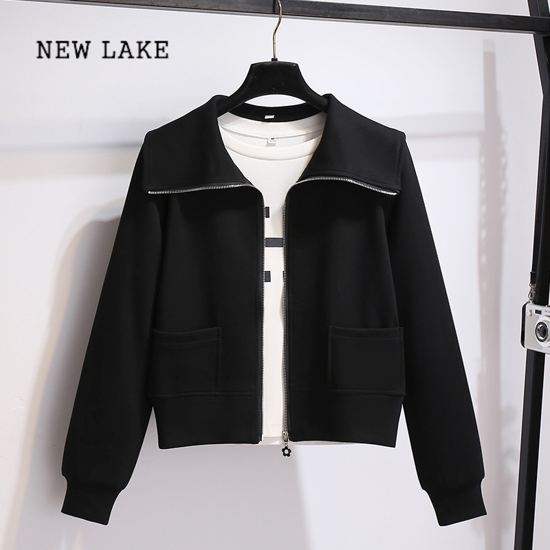 NEW LAKE今年流行娃娃领小香风棒球服外套女初冬加绒2024春秋新款夹克