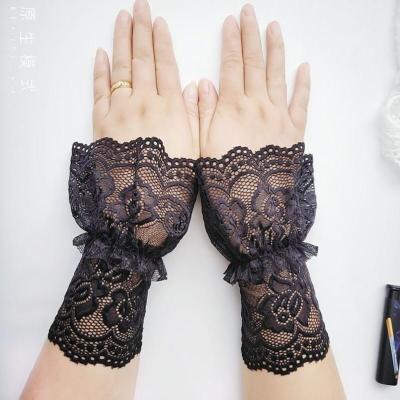 新韩版公主范假蕾丝袖口女手套手袖套花边假袖子跳舞演出表演手环喇叭
