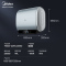 美的(Midea)电热水器超薄玲珑双胆扁桶60升扁桶短款3300W变频一级能效F6033-UDplus