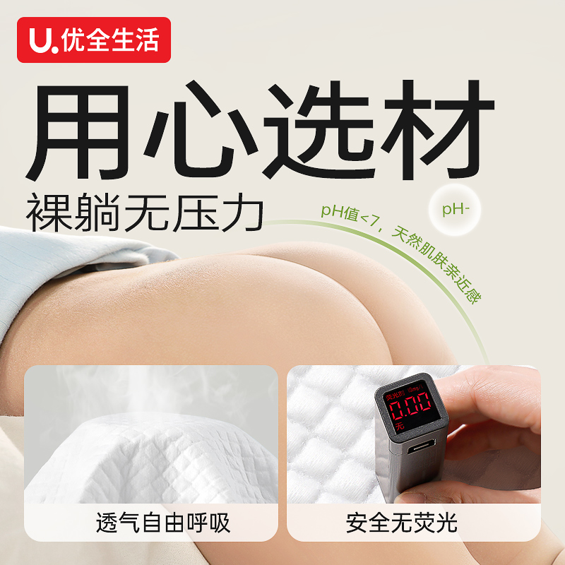 优全生活婴儿隔尿垫一次性透气不可洗防水护理垫新生儿童床大尺寸高清大图
