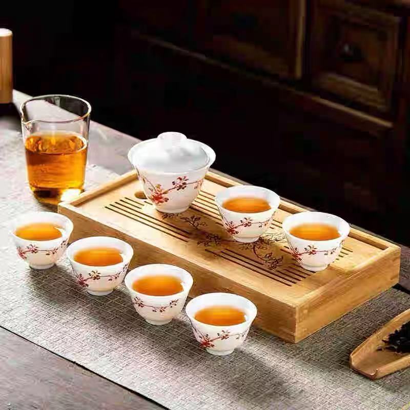 常生源茶具套装茶盘茶壶陶瓷祥云如意LXH-8180高清大图