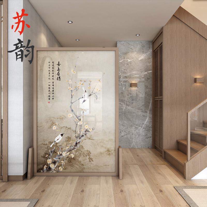 BONJEAN侧面镂空 屏风隔断客厅卧室简约遮挡现代移动实木分房间家用座屏高清大图