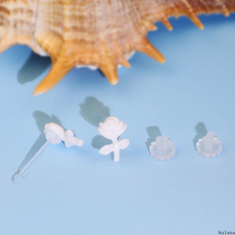 kulana适合夏天的耳夹树脂防过敏花朵耳钉养耳洞百搭耳饰女图片