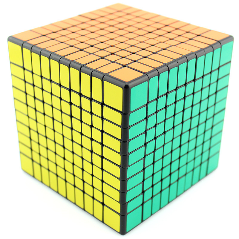 圣手魔方二三四五六七八九十阶光面魔方套装儿童益智玩具光面十阶黑底